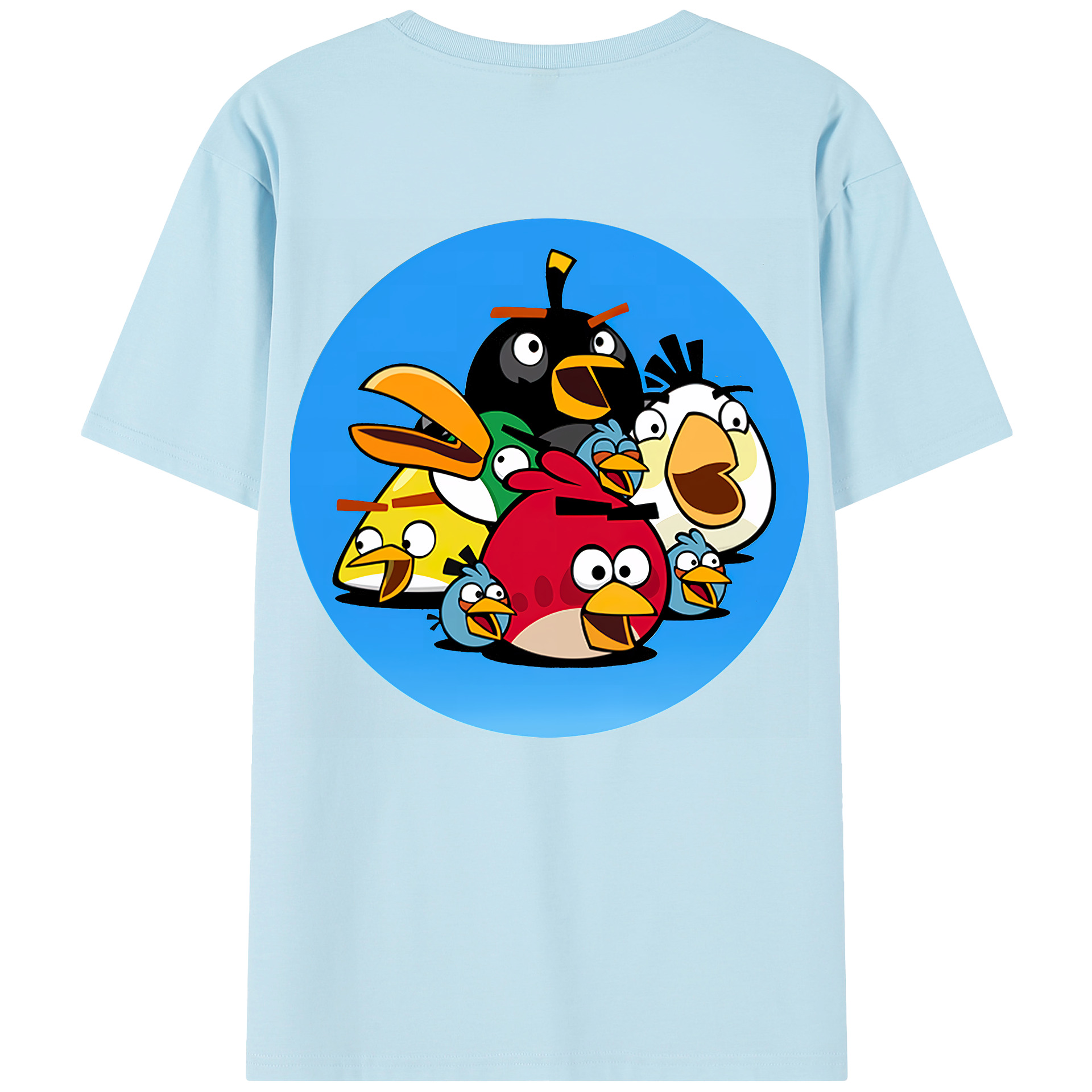 （画像用） Angry Birds アングリーバード 綿100％半袖Tシャツ（背面プリント）